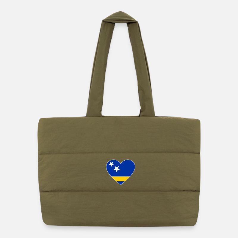 Curaçao_Flagge_Herz Sac shopping matelassé