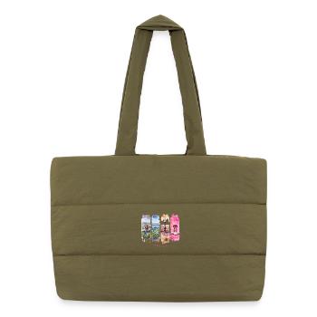 Voyage au Texas – Longhorn & Cowboy Spirit - Sac shopping matelassé - safari green - Devant