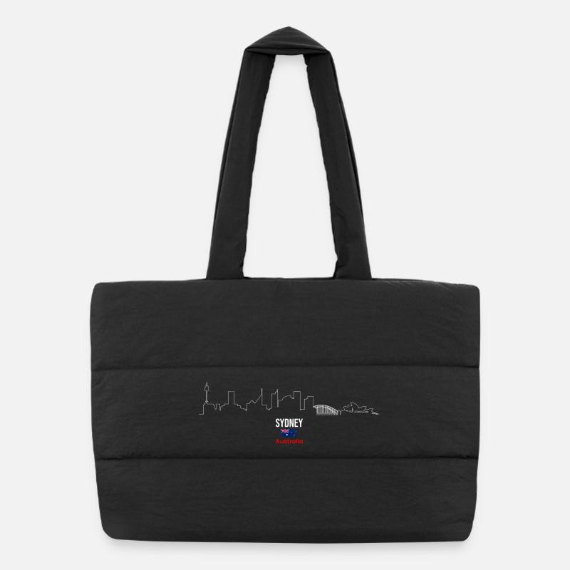 Sydney Skyline Line Art Australien Puffer-Einkaufstasche