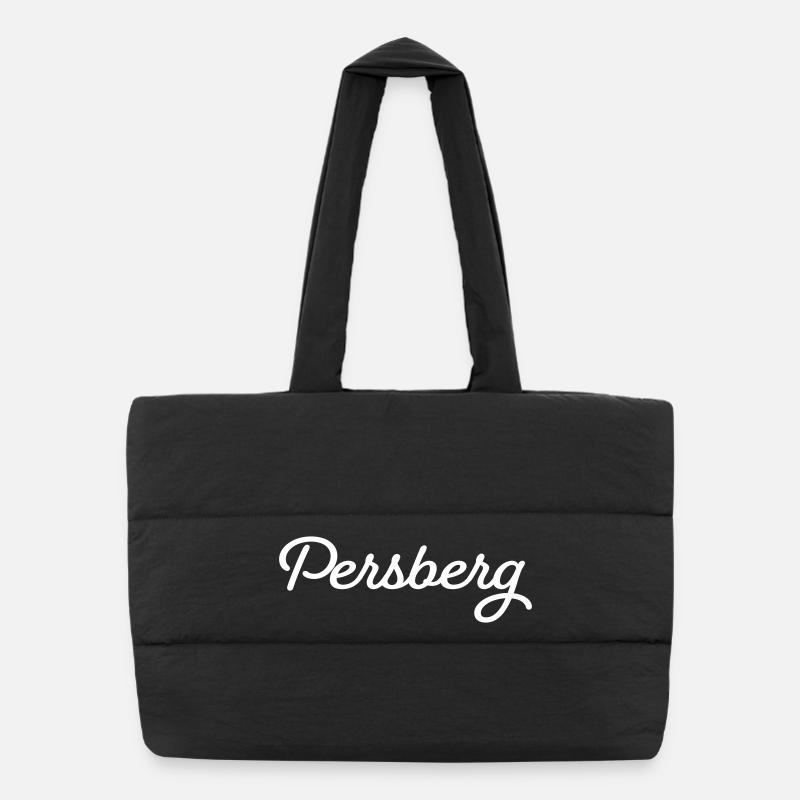 Persberg weiß - Puffer-Einkaufstasche - Schwarz