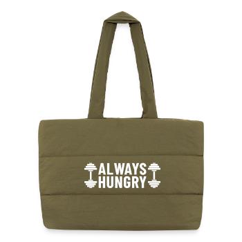 Always Hungry Hanteln - Puffer-Einkaufstasche - safari Green - Vorne
