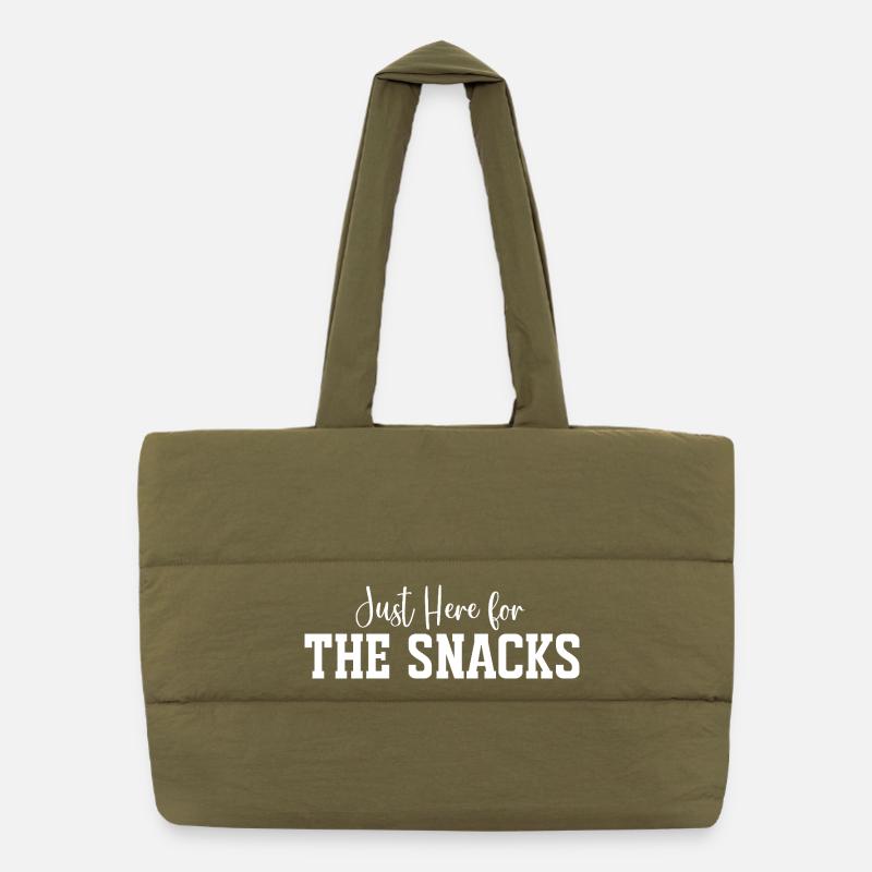 Snack Time Bold Typography Tee Print Puffer Shopping Bag