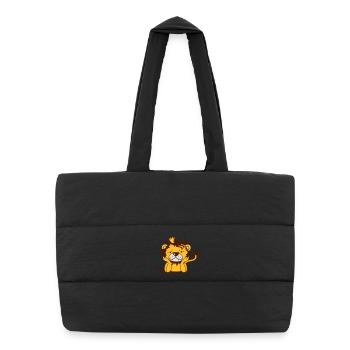 lion with crown - Puffer Shopping Bag - black - Front