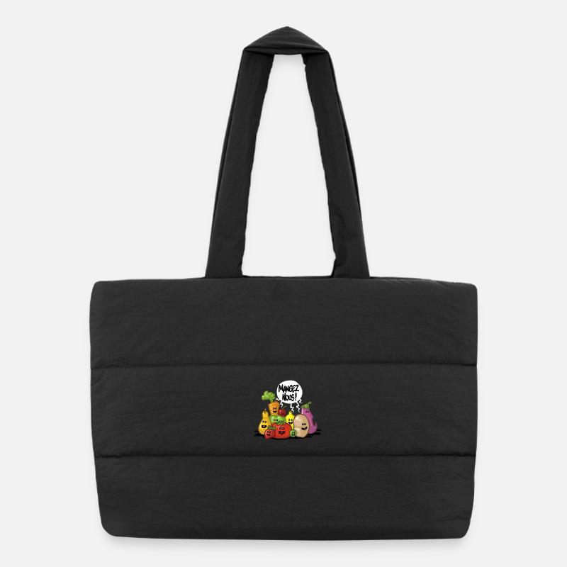 Fuits et legumes - Sac shopping matelassé - noir