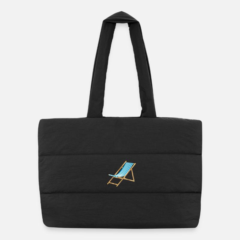 chaise longue marine rayée bleu blanc Sac shopping matelassé