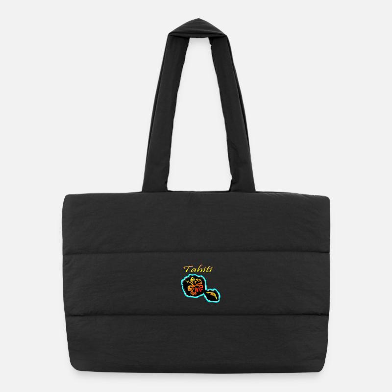 TAHITI - Puffer Shopping Bag - black