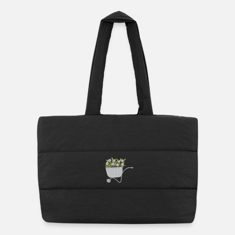 schubkarren blumen Puffer-Einkaufstasche