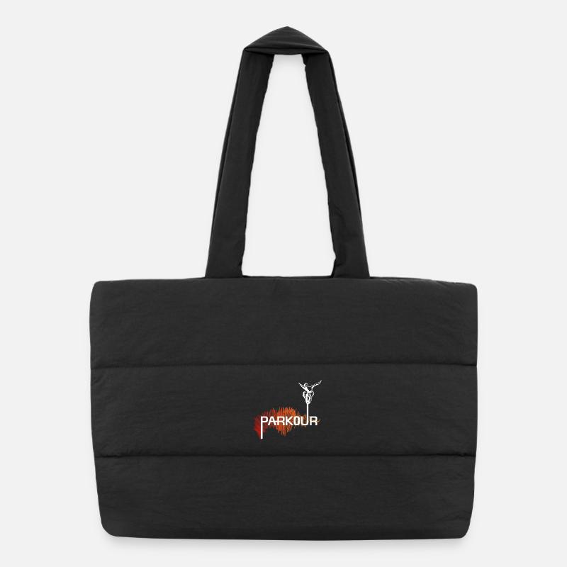 Parkour Ninja - color-white - Puffer Shopping Bag - black