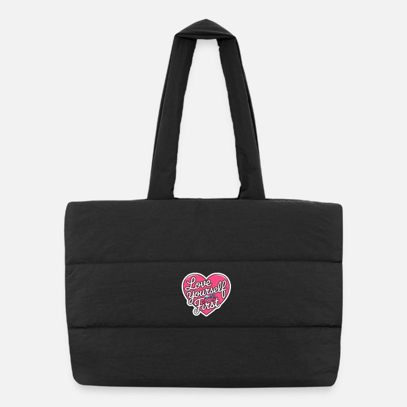 Liebe dich zuerst, Galentine's Day 2026 Puffer-Einkaufstasche