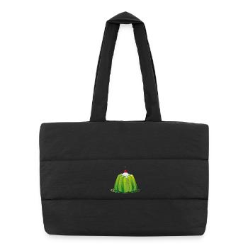 Green Jelly – Stylized Retro Dessert - Puffer Shopping Bag - black - Front