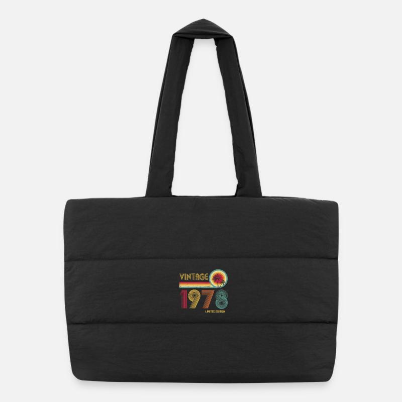 Vintages 1978 Retro-buntes Design Puffer-Einkaufstasche