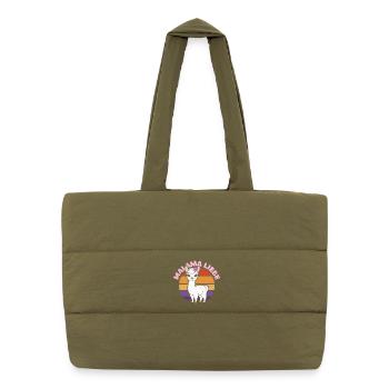Bientôt maman MALAMA LOVE Rétro Drôle - Sac shopping matelassé - safari green - Devant