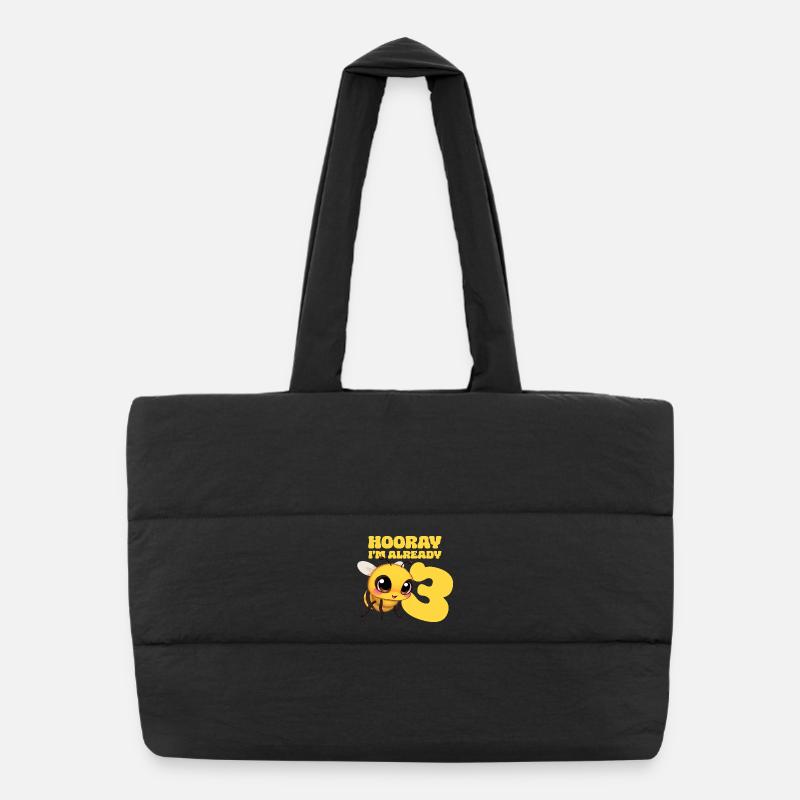 Bee Kids 3rd Birthday Children's Birthday Party Puffer Shopping Bag