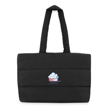 Digital Humor – Mentally in Low Power Mode - Puffer Shopping Bag - black - Front
