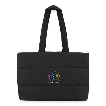 Fracture du bras Fracture osseuse du squelette d’Halloween - Sac shopping matelassé - noir - Devant