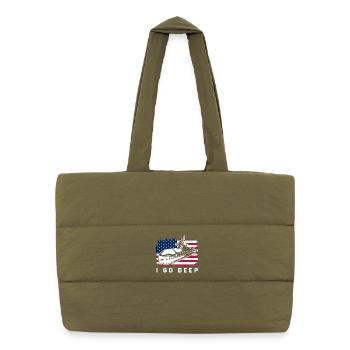 July 6 Submarine Submarine Veteran Navy USA - Puffer Shopping Bag - safari green - Front