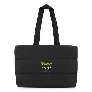 Millésime 1982 – Bikepacking Club Rétro Année de naissance - Sac shopping matelassé - noir - Devant