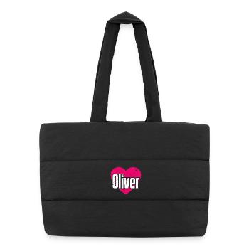I Love Oliver Pink Heart I Love Oliver - Puffer Shopping Bag - black - Front