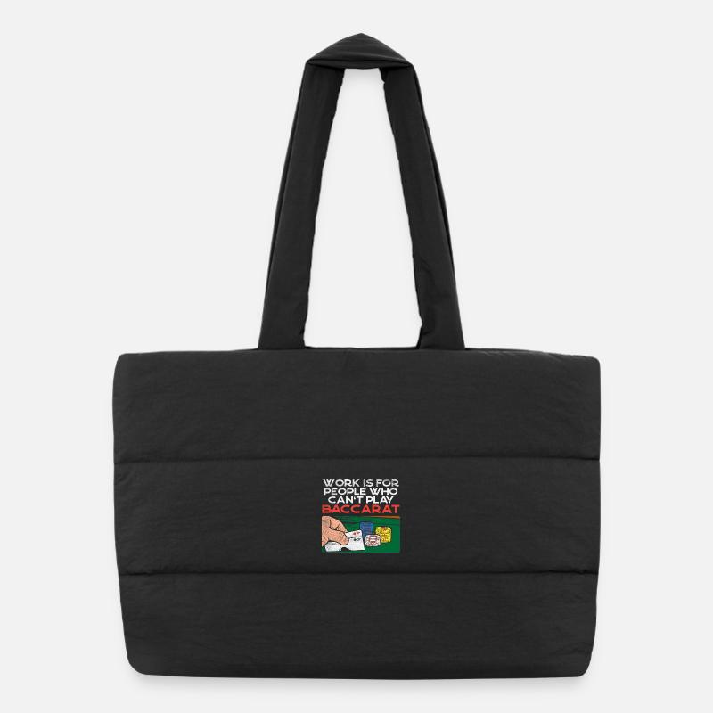 Baccarat Player Casino Gambling Design Puffer Shopping Bag