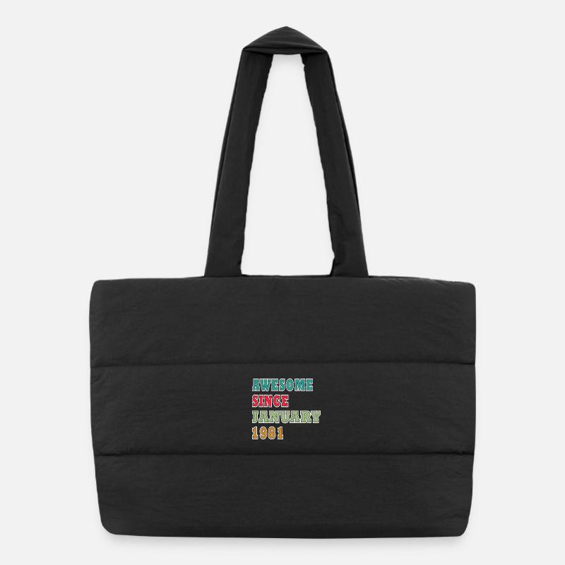 45e anniversaire Millésime de janvier 1981 Sac shopping matelassé