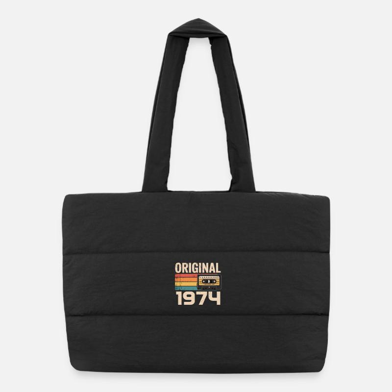 Original 1974 Vintage 1974 Rétro Anniversaire Sac shopping matelassé