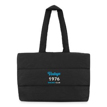 Vintage 1976 – Sailing Club Retro Geburtsjahr - Puffer-Einkaufstasche - Schwarz - Vorne