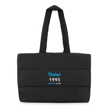 Vintage 1995 – Sailing Club Retro Geburtsjahr - Puffer-Einkaufstasche - Schwarz - Vorne