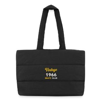 Vintage 1966 Skate Club Retro Geburtsjahr Geschenk - Puffer-Einkaufstasche - Schwarz - Vorne