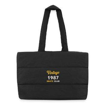 Vintage 1987 Skate Club Retro Geburtsjahr Geschenk - Puffer-Einkaufstasche - Schwarz - Vorne