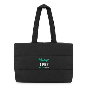 Vintage 1987 – Soccer Club Retro Birth Year - Puffer Shopping Bag - black - Front