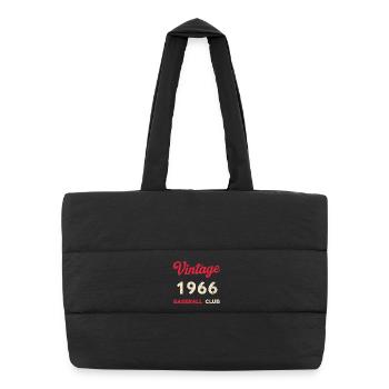 Vintage 1966 – Baseball Club Retro Birth Year - Puffer Shopping Bag - black - Front