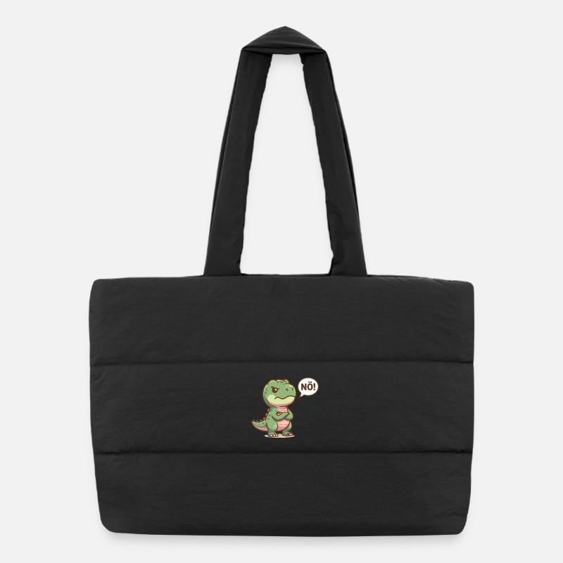 Dinosaure mignon. Non, drôle de dicton Sac shopping matelassé