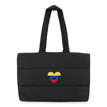 Venezuela Heart Flag Design - Puffer Shopping Bag - black - Front