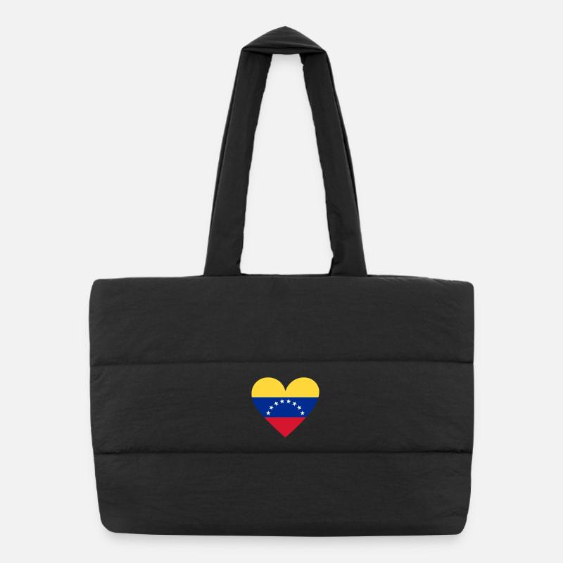 Venezuela Heart Flag Design Puffer Shopping Bag