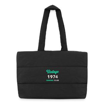 Vintage 1974 – Gaming Club Retro Birth Year - Puffer Shopping Bag - black - Front