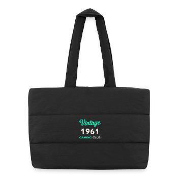 Vintage 1961 – Année de naissance rétro du Gaming Club - Sac shopping matelassé - noir - Devant