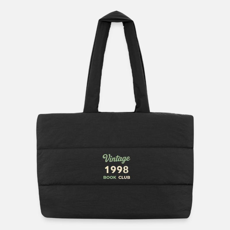 Cadeau rétro de l’année de naissance vintage du club de lecture 1998 Sac shopping matelassé