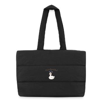 Dessin animé du canard surexcité - Sac shopping matelassé - noir - Devant
