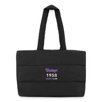 Vintage 1958 Music Club Retro Geburtsjahr Jahrgang - Puffer-Einkaufstasche - Schwarz - Vorne