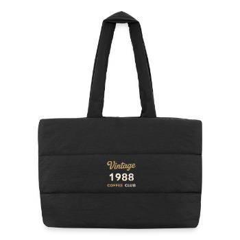 Vintage 1988 – Coffee Club Retro Geburtsjahr - Puffer-Einkaufstasche - Schwarz - Vorne