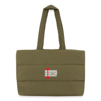 Pas de plaintes, pas d’abandon, pas d’excuses, motivation pour la salle de sport - Sac shopping matelassé - safari green - Devant