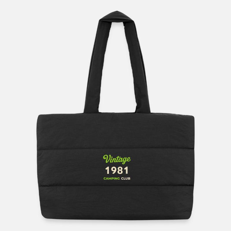 Vintage 1981 – Camping Club Retro Birth Year Puffer Shopping Bag