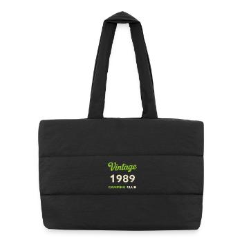 Vintage 1989 – Camping Club Retro Birth Year - Puffer Shopping Bag - black - Front