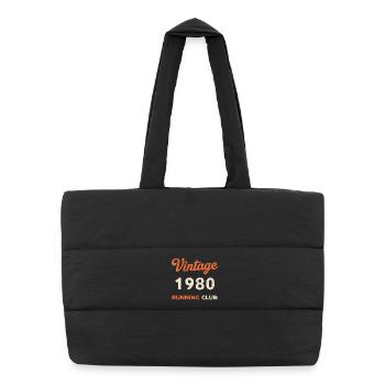 Vintage 1980's Running Club Birthday Gift Idea - Puffer Shopping Bag - black - Front