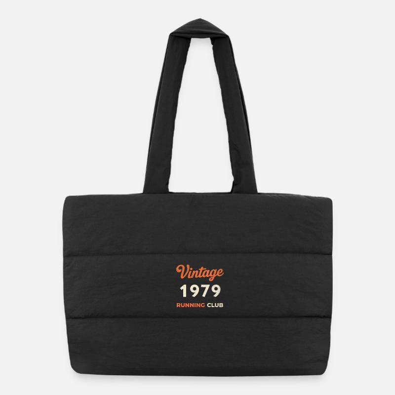 Idée cadeau d’anniversaire vintage du club de course à pied 1979 Sac shopping matelassé
