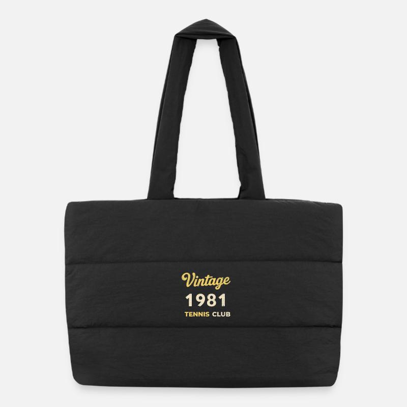 Vintage 1981 Tennis Club Retro Geburtstag Geschenk Puffer-Einkaufstasche