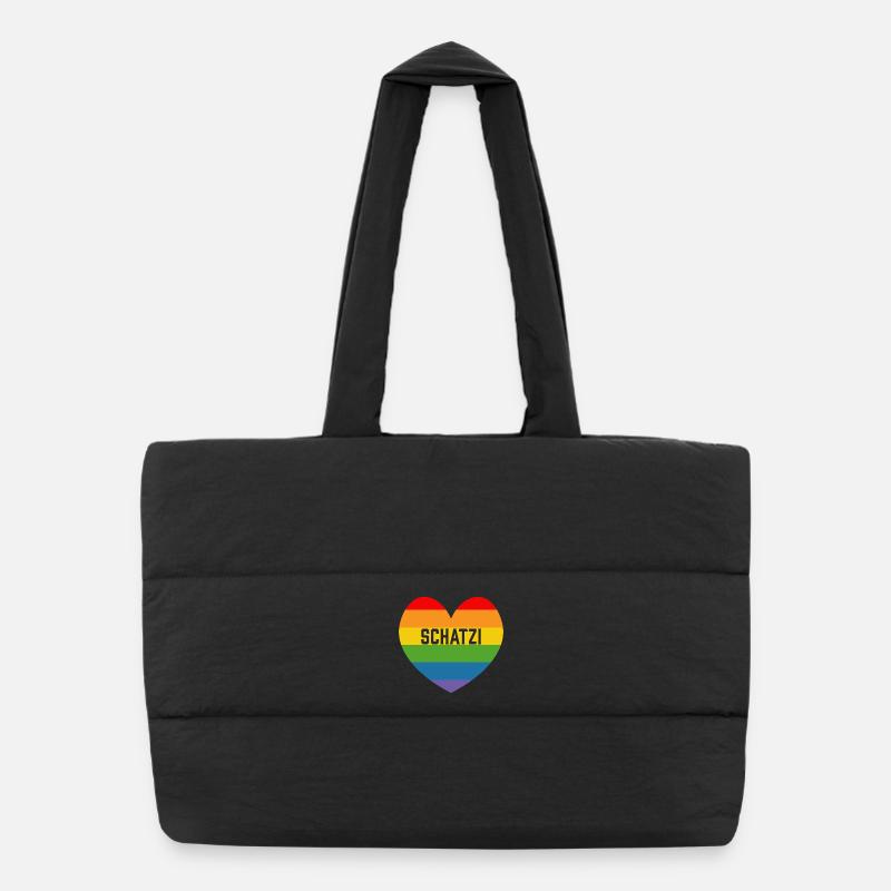 Regenbogenherz Schatzi LGBT lgbtqi queer Puffer-Einkaufstasche