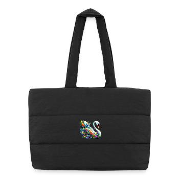 Swan - Puffer Shopping Bag - black - Front