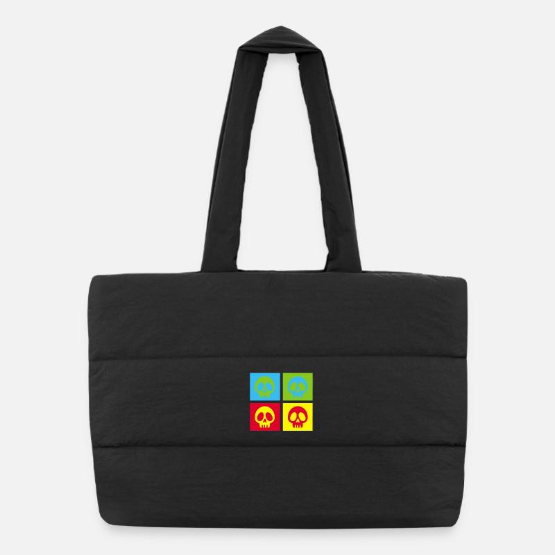 Pop art manga skull Puffer Shopping Bag