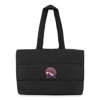 Hedgehog - Puffer Shopping Bag - black - Front